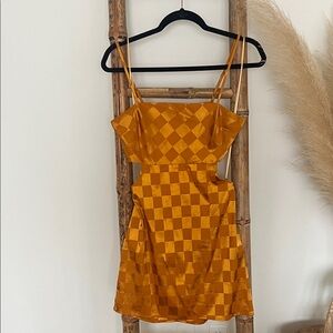 12th tribe Gold Checkered Dress